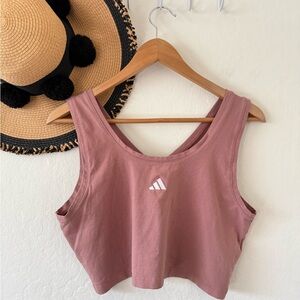 Adidas Dusty Rose Pink Fitted Crop Tank Size XL